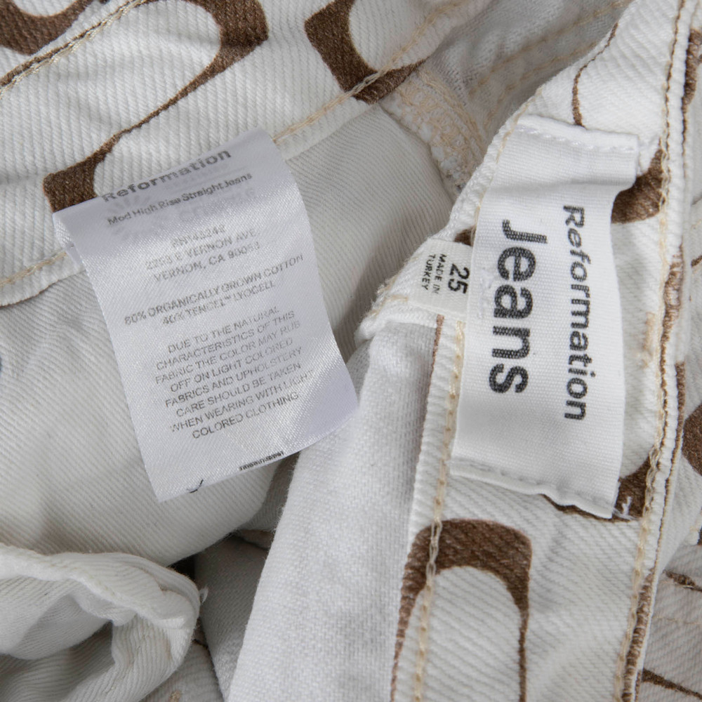Reformation Denim Patterned Straight Jeans
