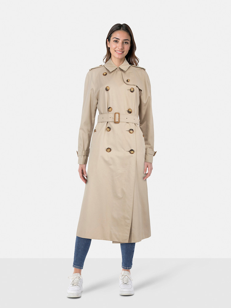Burberry Beige Belted Long Trench Coat
