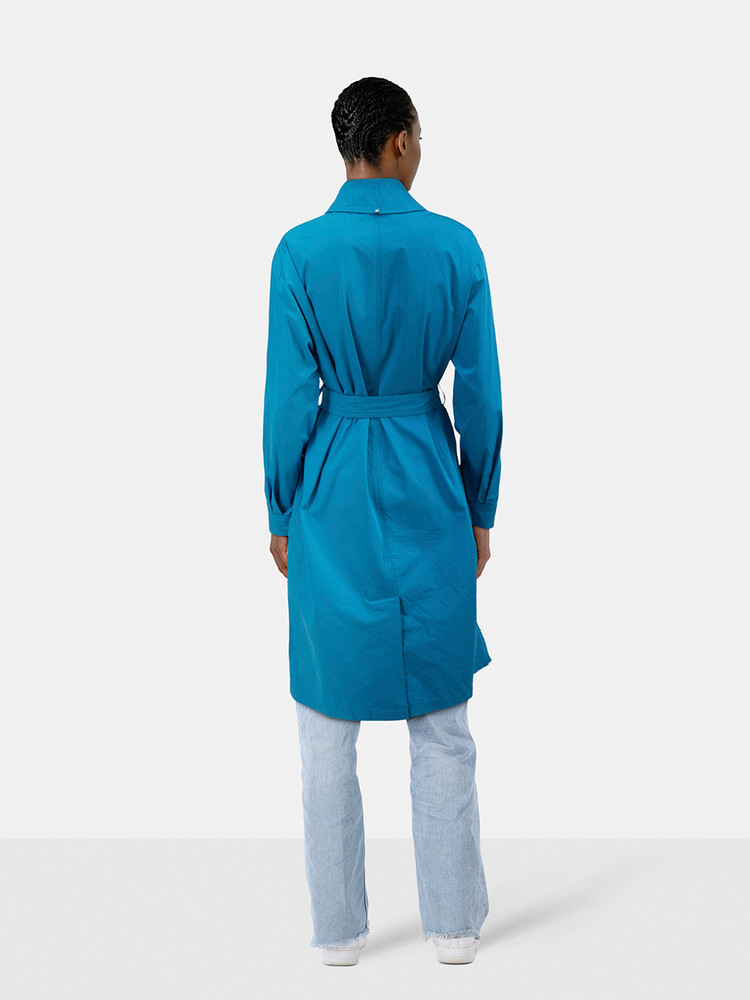 Sportmax Blue Belted Trench Coat