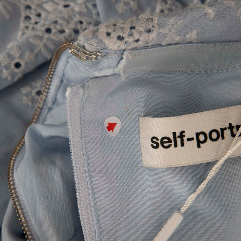 Self-Portrait Baby Blue Floral Crepe Dress