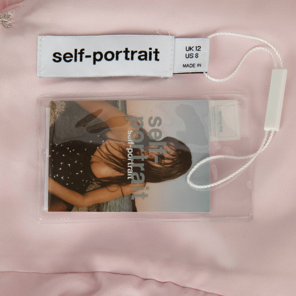 Self-Portrait Pink Gingham Print Chiffon Mini Dress