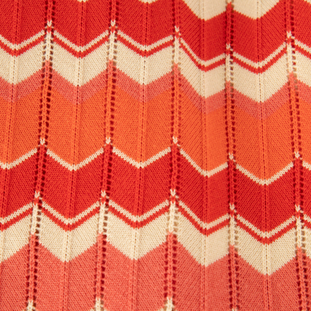 Rixo Red Retro Chevron Mylene Dress
