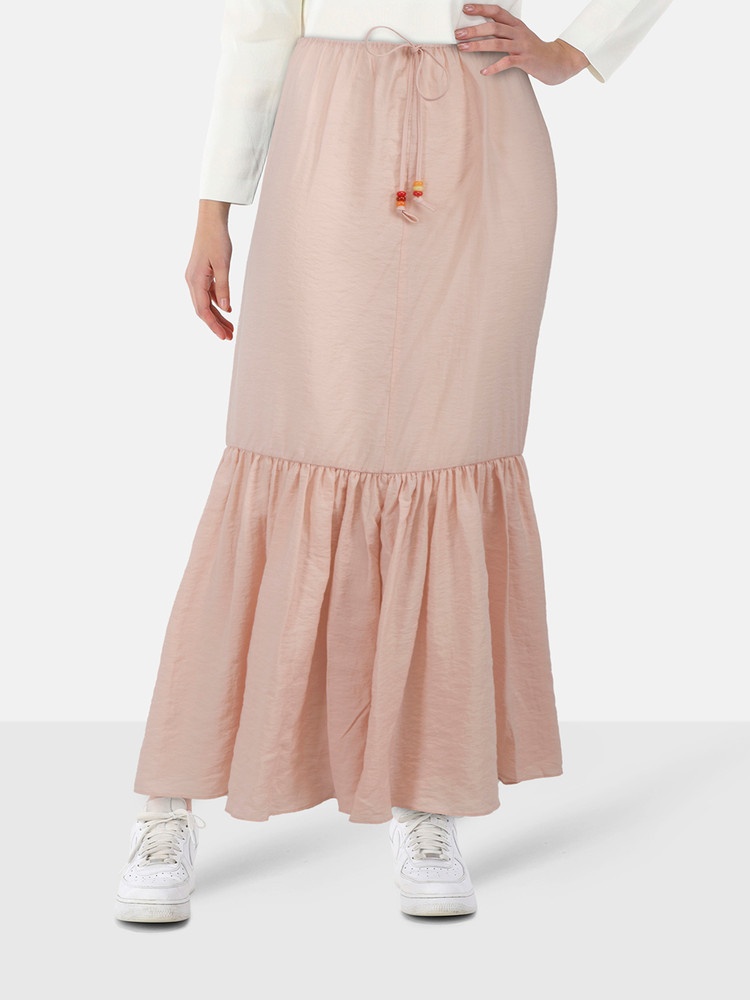 Longchamp Pink Maxi Tiered Skirt