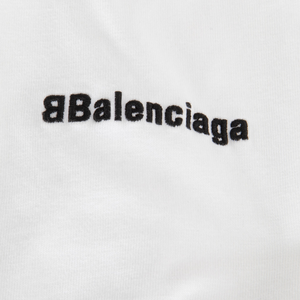Balenciaga White Embroidered Logo Top