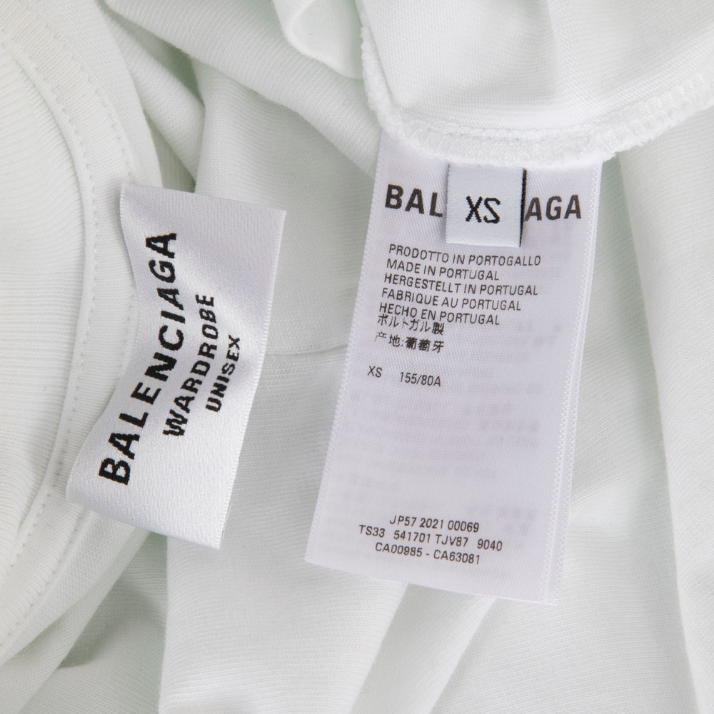 Balenciaga White Embroidered Logo Top