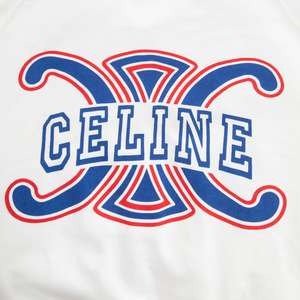 Céline White Triomphe Print Sweatshirt