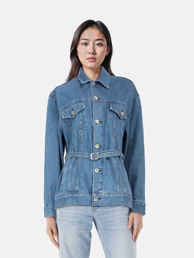 Rag & Bone Blue Denim Belted Jacket