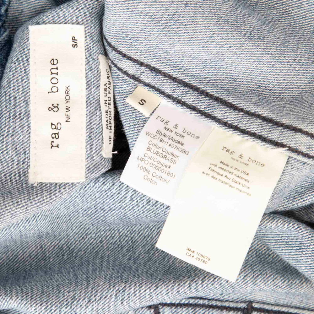 Rag & Bone Blue Denim Belted Jacket