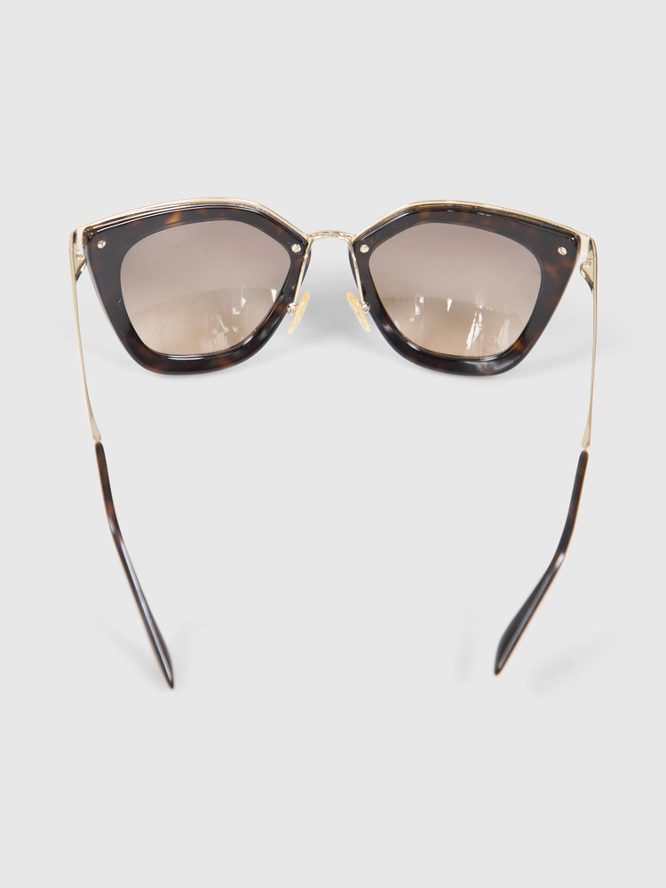 Prada Tortoiseshell Gold Detail Sunglasses
