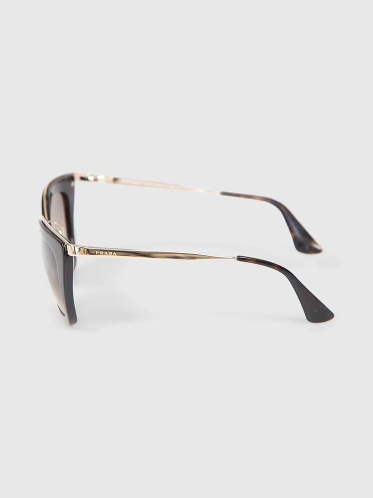 Prada Tortoiseshell Gold Detail Sunglasses