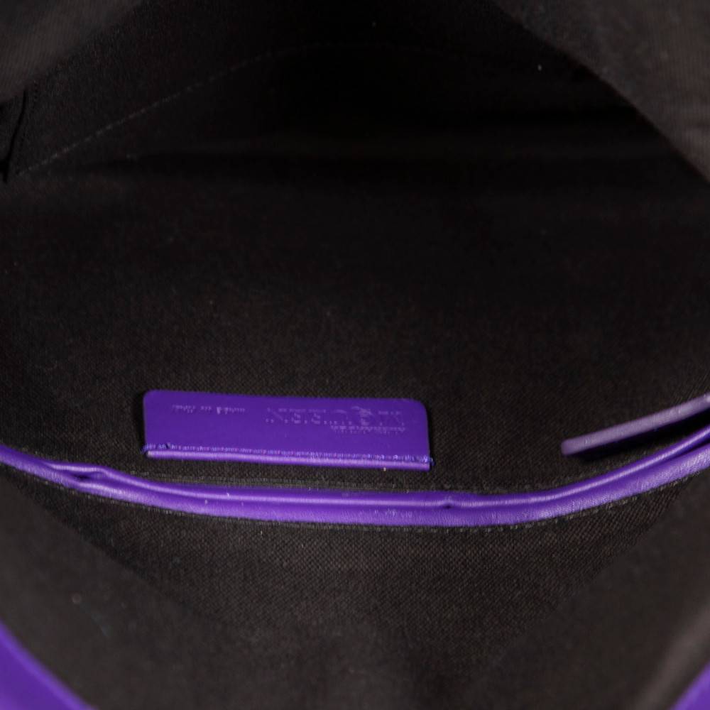 Alexander McQueen Purple Leather Skull Lock Clutch