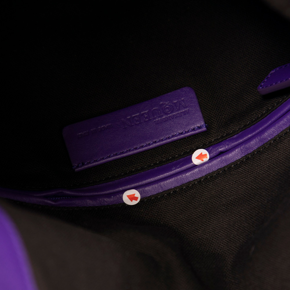 Alexander McQueen Purple Leather Skull Lock Clutch
