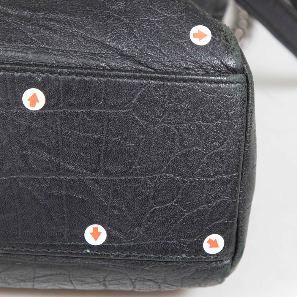 Saint Laurent Black Croc Embossed West Hollywood Bag