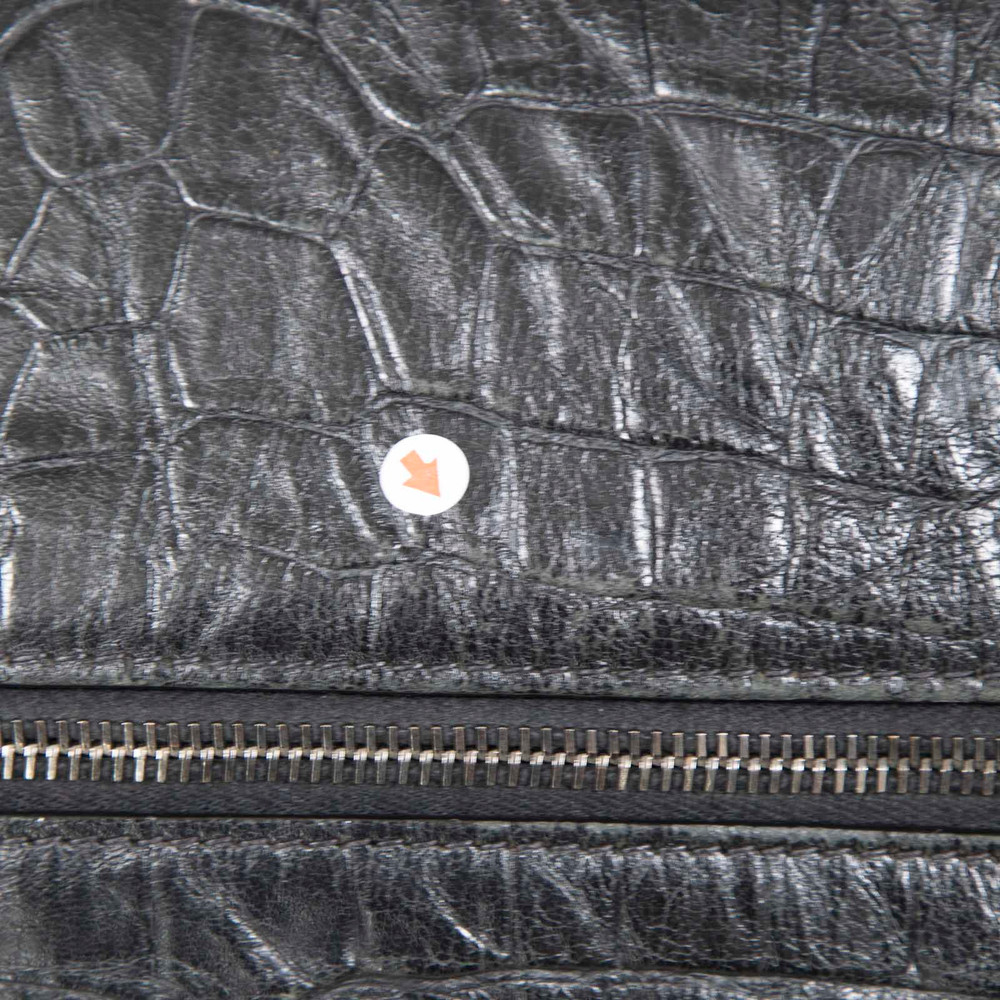Saint Laurent Black Croc Embossed West Hollywood Bag