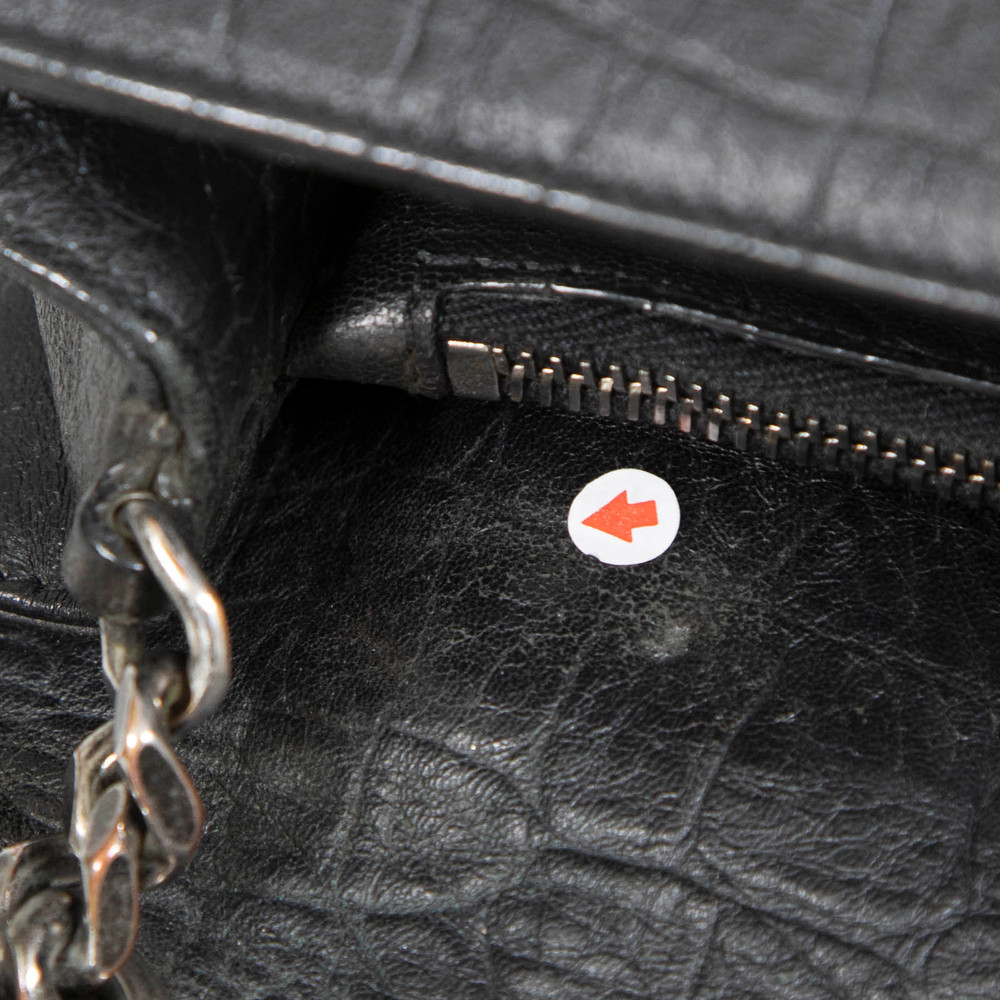 Saint Laurent Black Croc Embossed West Hollywood Bag