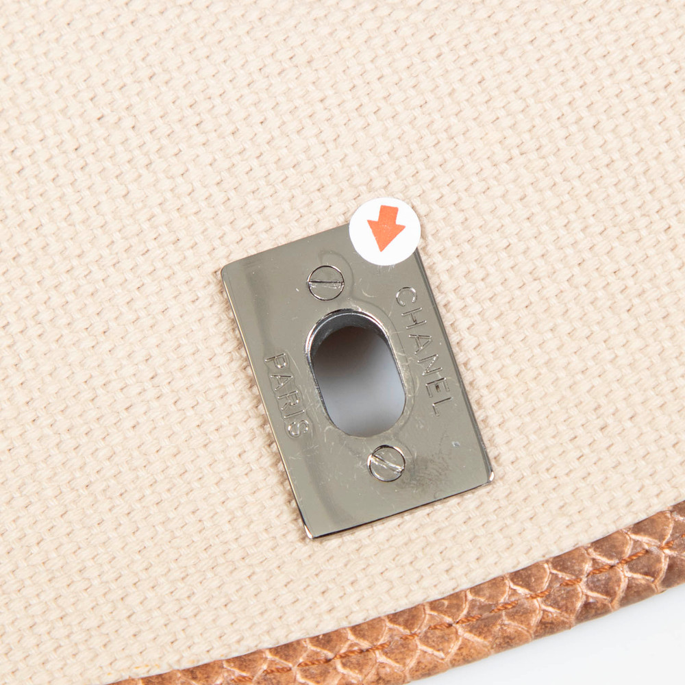 Chanel Vintage Python & Canvas CC Flap Bag