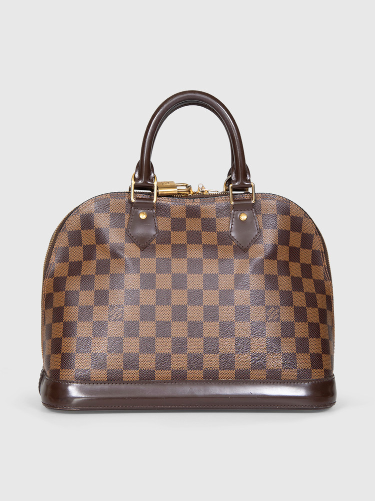 Louis Vuitton 2014 Damier Ebene Alma PM Bag