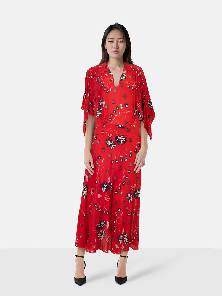 Zadig & Voltaire Red Rap Daisy Midi Dress