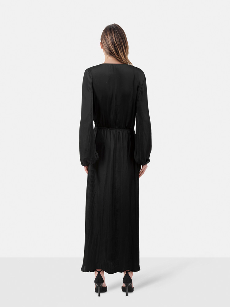 Zadig & Voltaire Black Maxi Rikko Satin Dress
