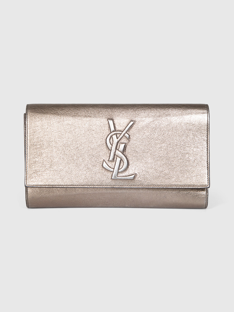 Second Hand Saint Laurent Gold Leather Belle de Jour Clutch