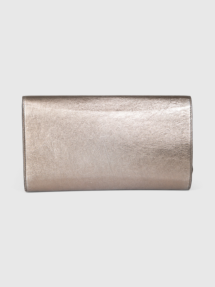 Second Hand Saint Laurent Gold Leather Belle de Jour Clutch