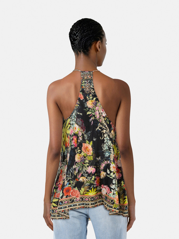 Camilla Floral Silk Embellished Top