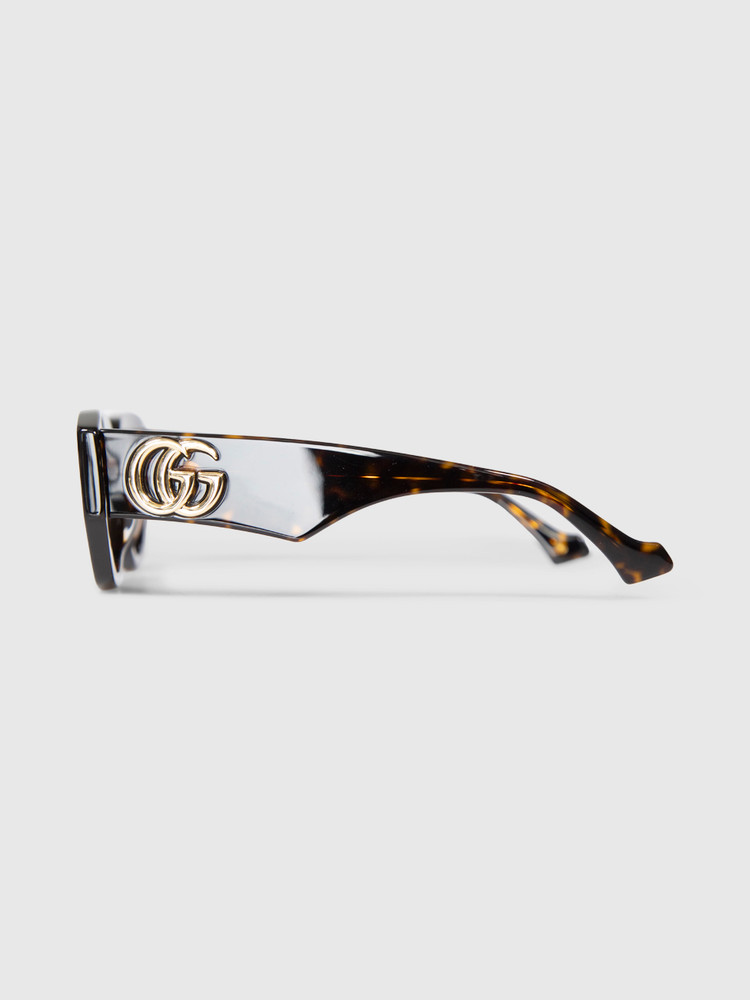 Second Hand Gucci Brown Havana Geometric Sunglasses