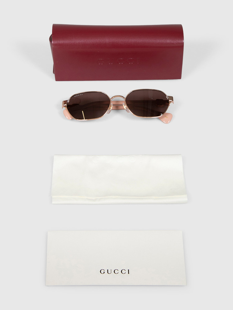 Second Hand Gucci Rose Gold Metal Sunglasses