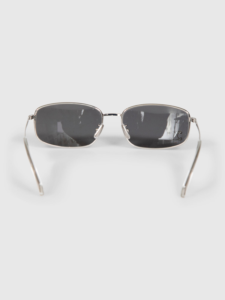 Céline Silver Metal Triomphe Rhinestone Sunglasses