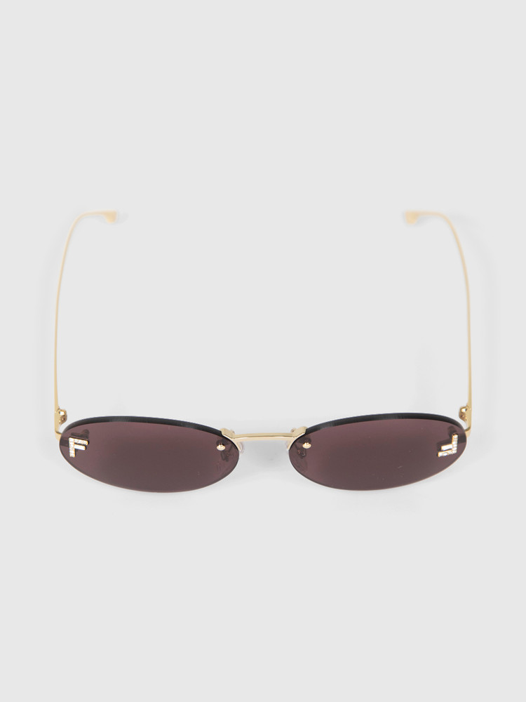 Second Hand Fendi Violet FF Lenses Oval Sunglasses