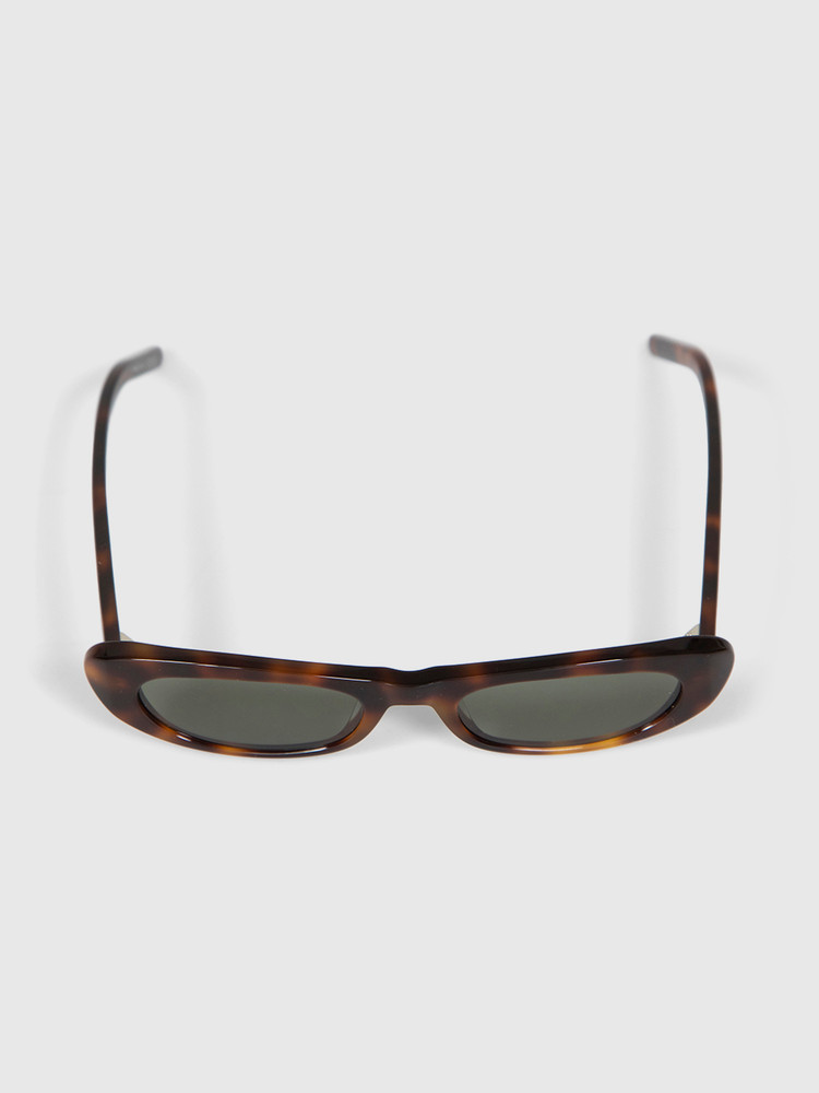 Second Hand Saint Laurent Havana Narrow Oval Sunglasses