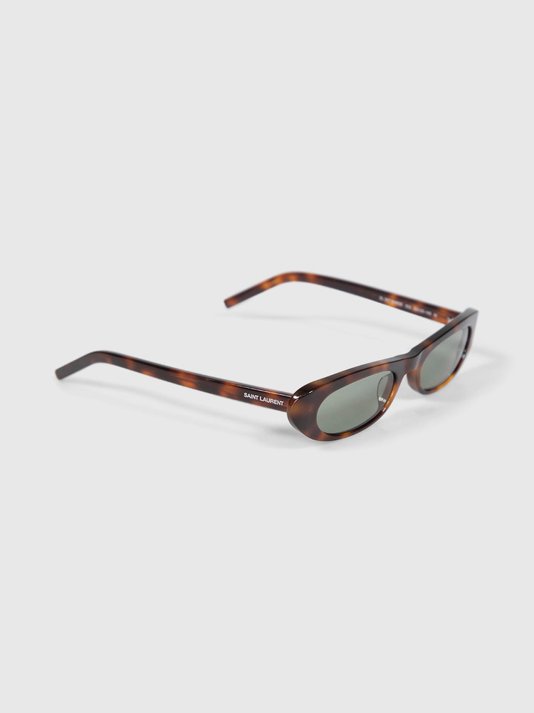 Second Hand Saint Laurent Havana Narrow Oval Sunglasses