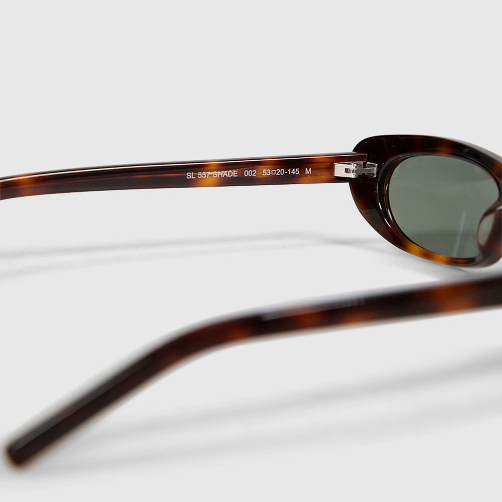 Second Hand Saint Laurent Havana Narrow Oval Sunglasses