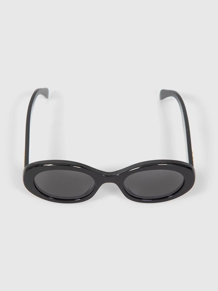 Céline Black Shiny Oval Sunglasses