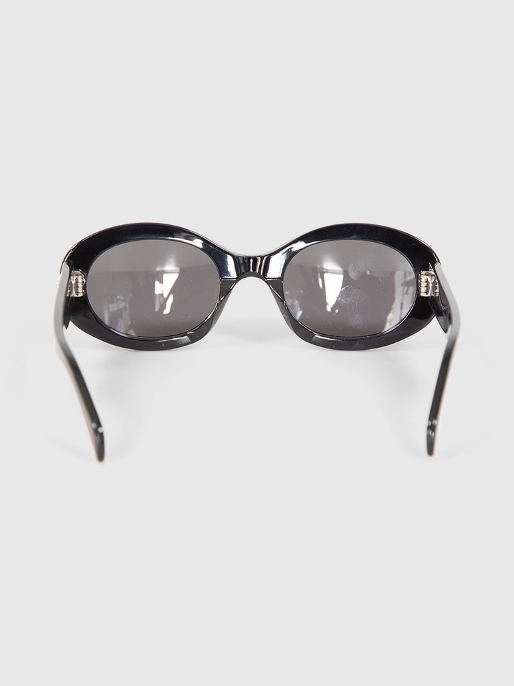 Céline Black Shiny Oval Sunglasses