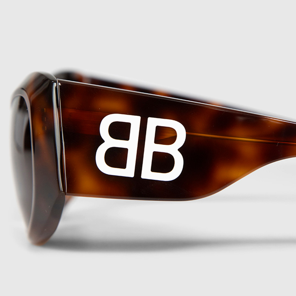 Second Hand Balenciaga Havana Cat Eye Oversized Sunglasses