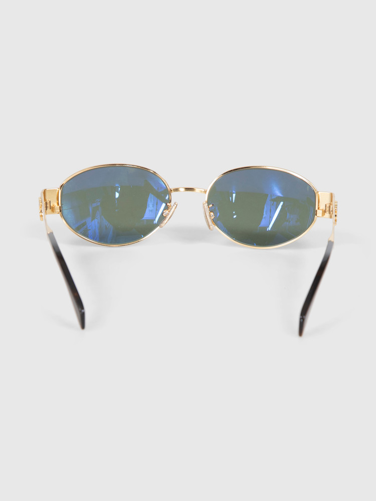 Céline Gold Frame Green Lenses Sunglasses