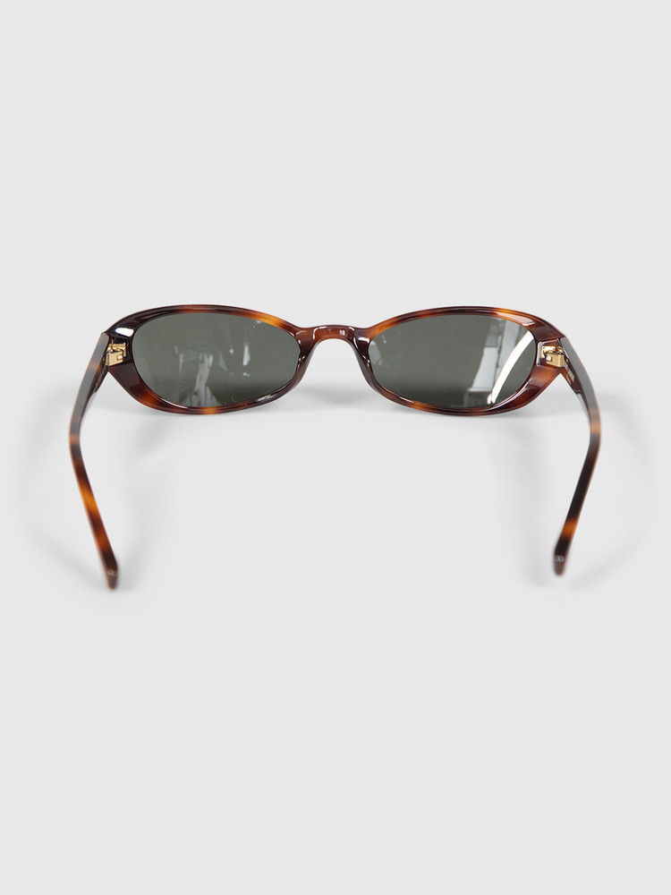 Second Hand Saint Laurent Narrow Oval Havana Sunglasses