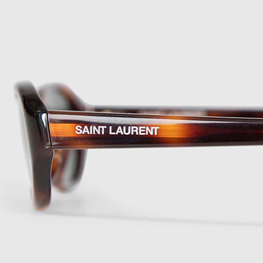 Second Hand Saint Laurent Narrow Oval Havana Sunglasses