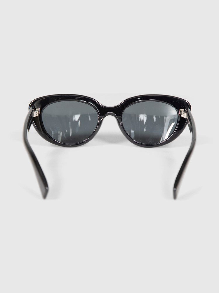 Second Hand Saint Laurent Black Cat Eye Logo Sunglasses