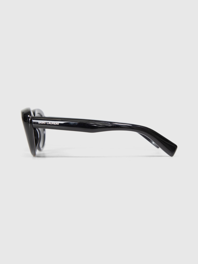 Second Hand Saint Laurent Black Cat Eye Logo Sunglasses