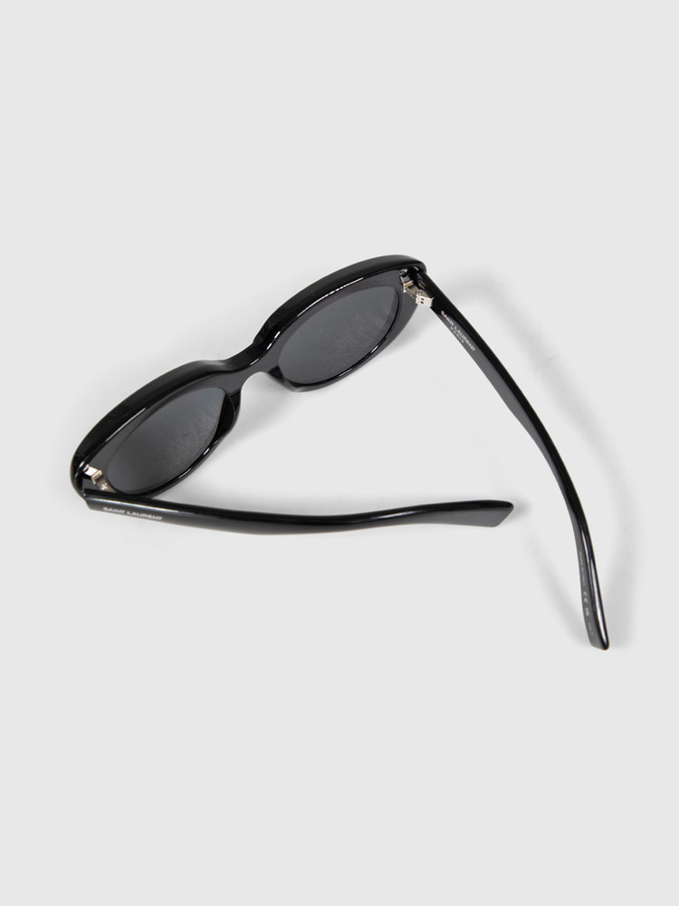 Second Hand Saint Laurent Black Cat Eye Logo Sunglasses