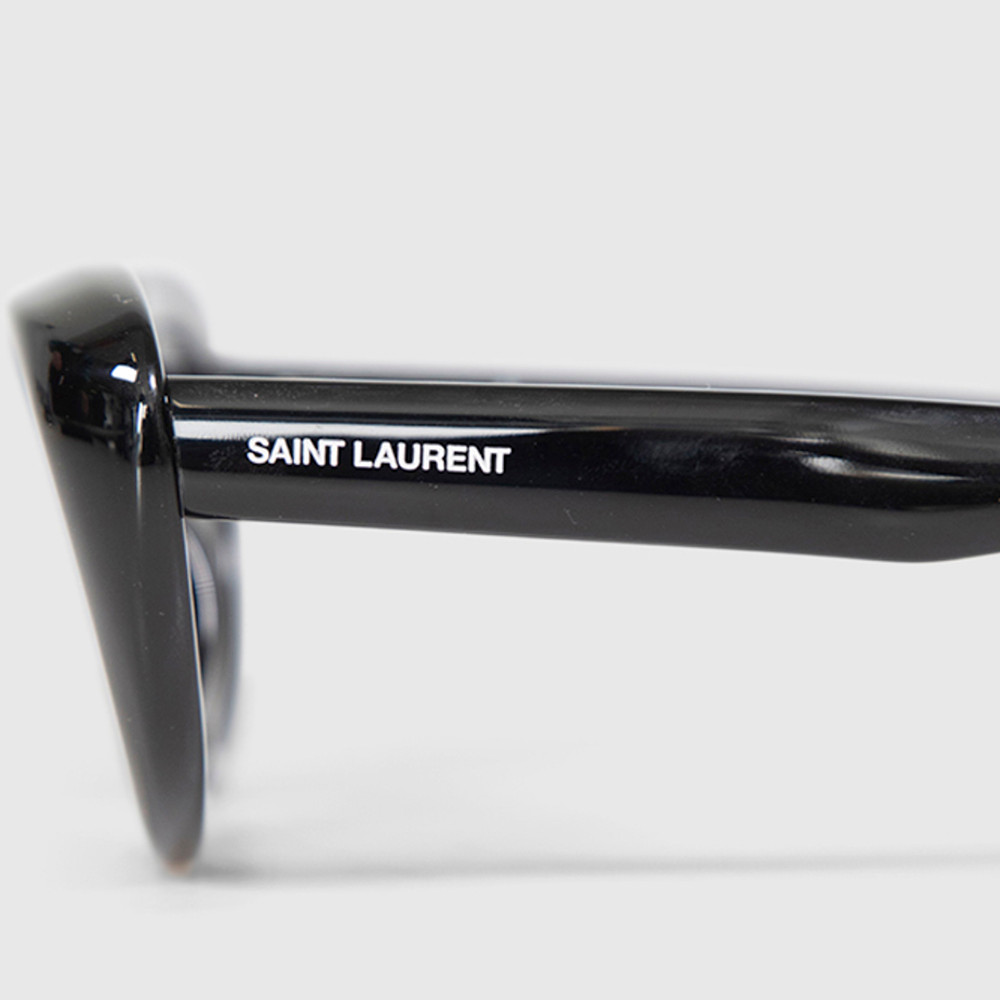 Second Hand Saint Laurent Black Cat Eye Logo Sunglasses