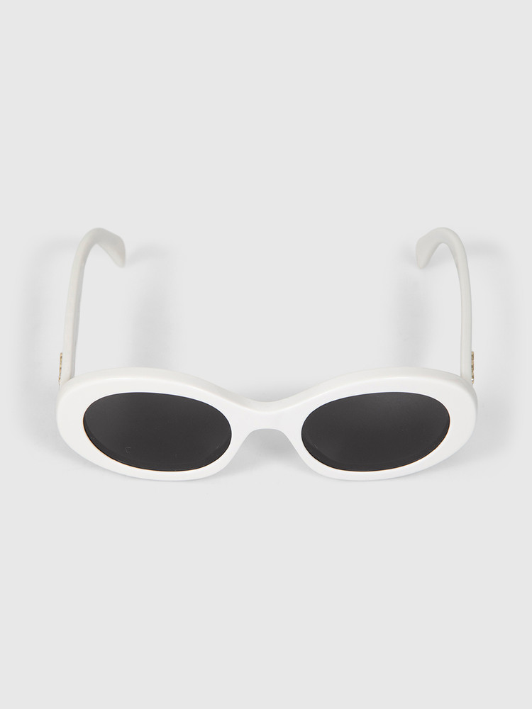 Céline White Oval Triomphe Sunglasses