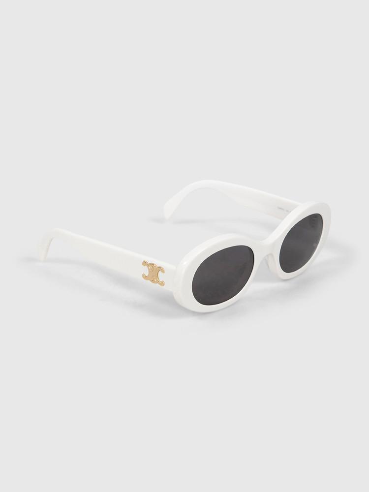 Céline White Oval Triomphe Sunglasses