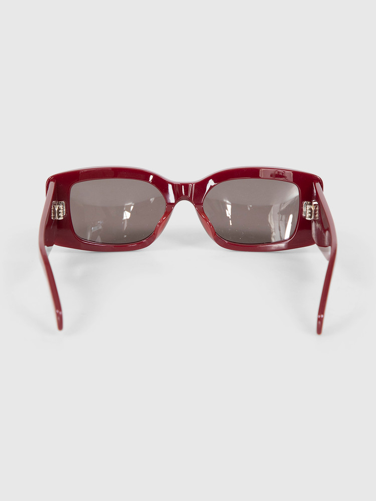 Céline Burgundy Triomphe Rectangular Sunglasses