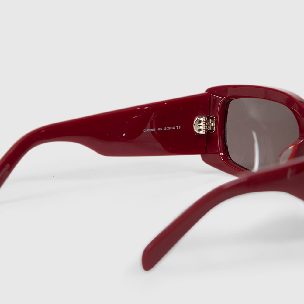 Céline Burgundy Triomphe Rectangular Sunglasses