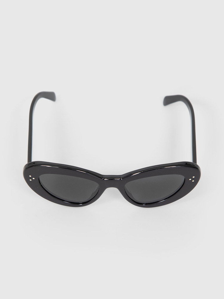 Céline Black Oversized Cat Eye 3 Dots Sunglasses