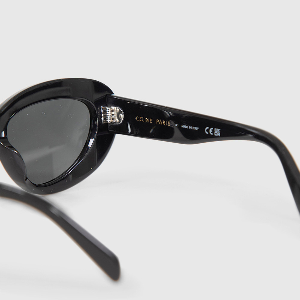 Céline Black Oversized Cat Eye 3 Dots Sunglasses