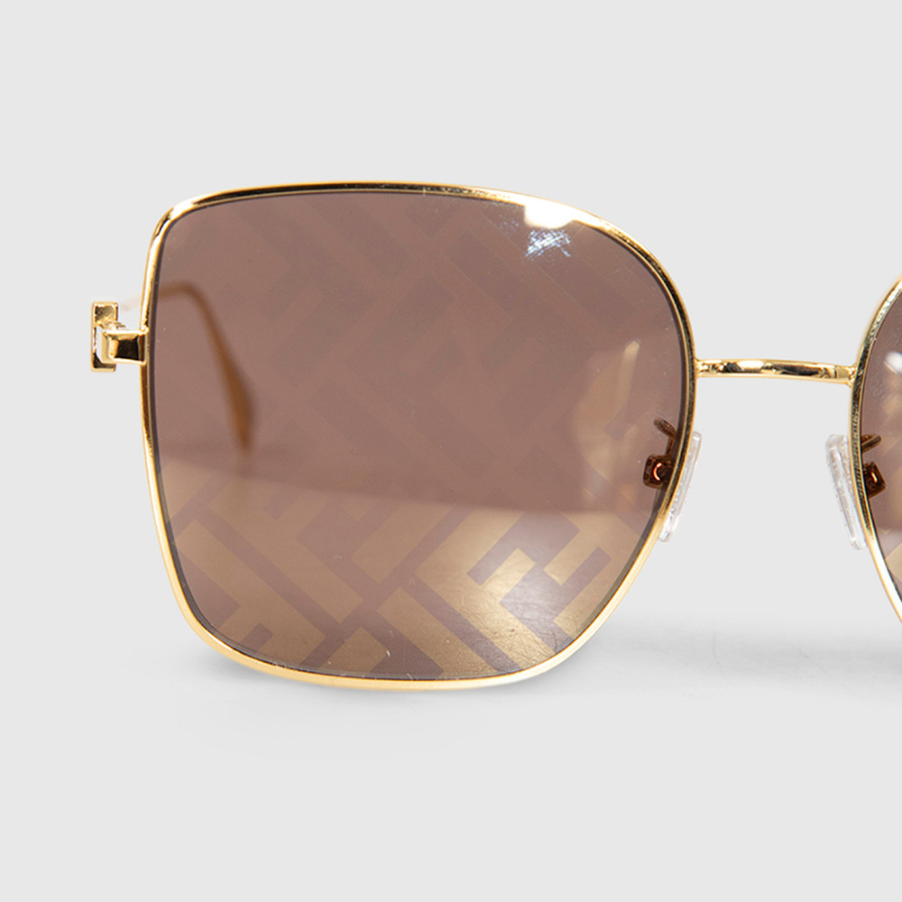 Second Hand Fendi Baguette Gold Butterfly Sunglasses